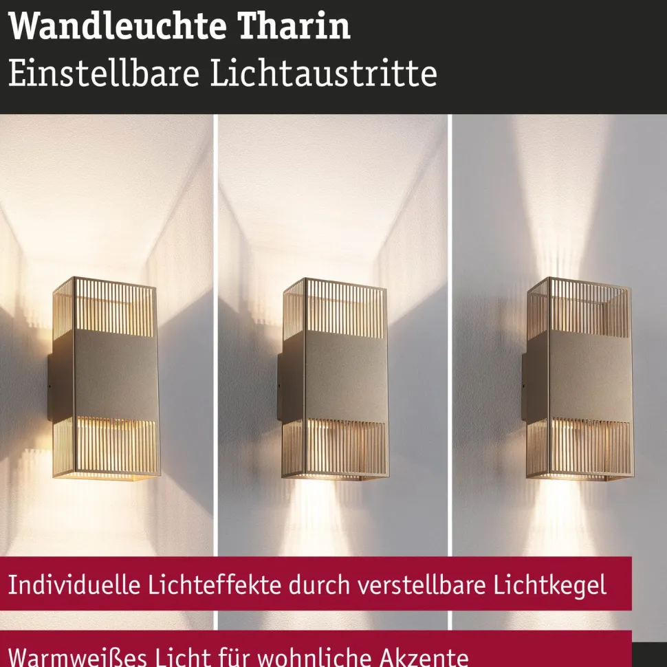 LED-seinävalaisin Paulmann Tharin, 120x104mm, IP44, 3000K, 2x3.7W