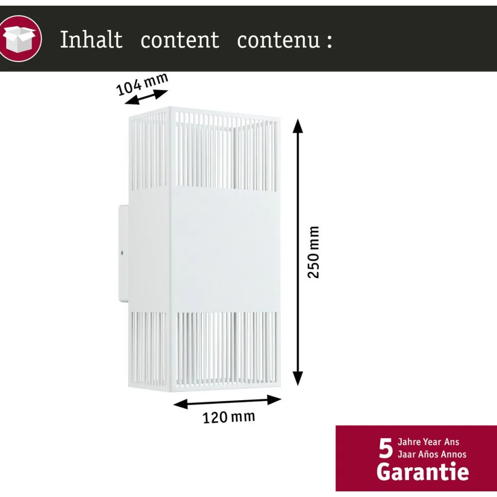 LED-seinävalaisin Paulmann Tharin, 120x104mm, IP44, 3000K, 2x3.7W
