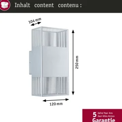 LED-seinävalaisin Paulmann Tharin, 120x104mm, IP44, 3000K, 2x3.7W