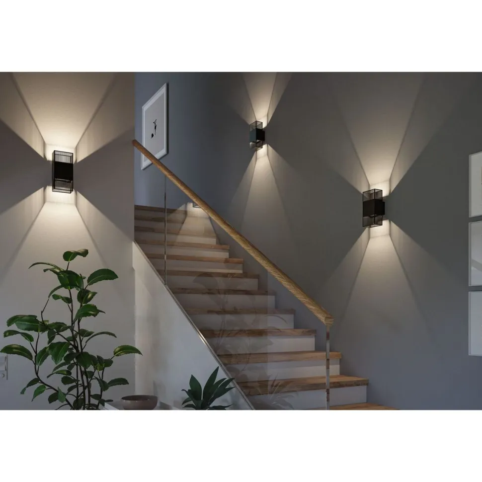 LED-seinävalaisin Paulmann Tharin, 120x104mm, IP44, 3000K, 2x3.7W