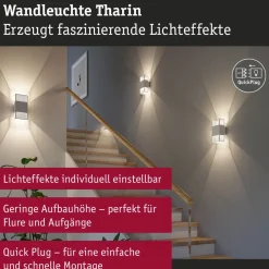 LED-seinävalaisin Paulmann Tharin, 120x104mm, IP44, 3000K, 2x3.7W