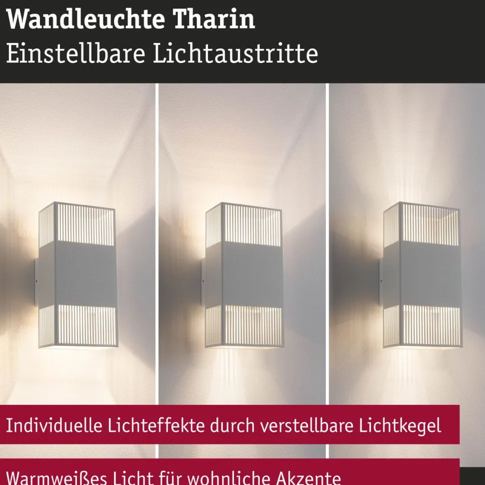 LED-seinävalaisin Paulmann Tharin, 120x104mm, IP44, 3000K, 2x3.7W
