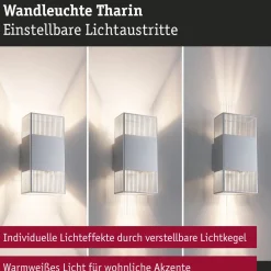 LED-seinävalaisin Paulmann Tharin, 120x104mm, IP44, 3000K, 2x3.7W