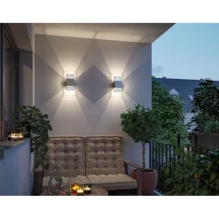 LED-seinävalaisin Paulmann Tharin, 120x104mm, IP44, 3000K, 2x3.7W