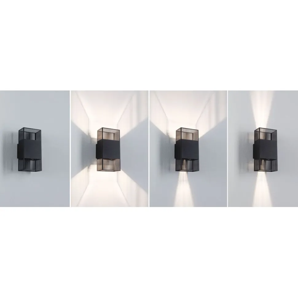 LED-seinävalaisin Paulmann Tharin, 120x104mm, IP44, 3000K, 2x3.7W
