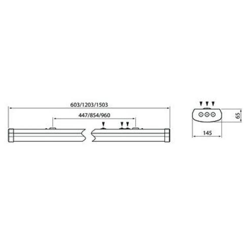 LED-teollisuusvalaisin Airam Optimus 600 mm IP44 25W/830 2500 lm