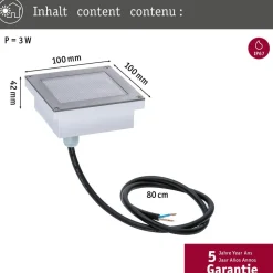 LED-terassivalaisin Paulmann Brick, Smart Home Zigbee 3.0, IP67, 10x10cm, säädettävä värilämpötila, rst