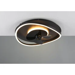 LED-tuuletinvalaisin Trio Sortland, mattamusta