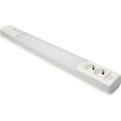 LED-työpistevalaisin Ensto Ami AL124L1460 20W/830/840 1462 mm 2x2-osainen pistorasia + kytkin valkoinen