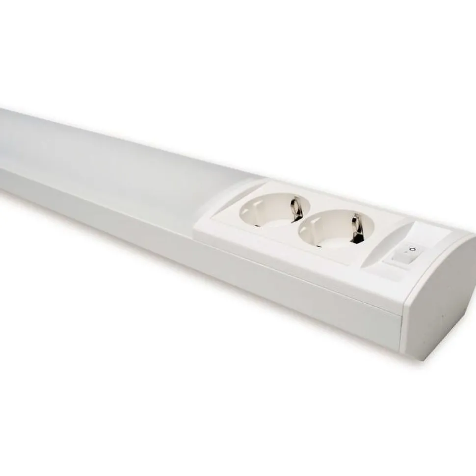 LED-työpistevalaisin Ensto Ami AL122L1330 20W/830/840 1330 mm 2-osainen pistorasia + kytkin valkoinen