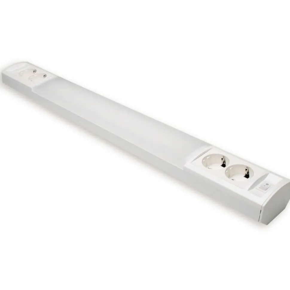 LED-työpistevalaisin Ensto Ami AL124L1150 14W/830/840 1152 mm 2x2-osainen pistorasia + kytkin valkoinen