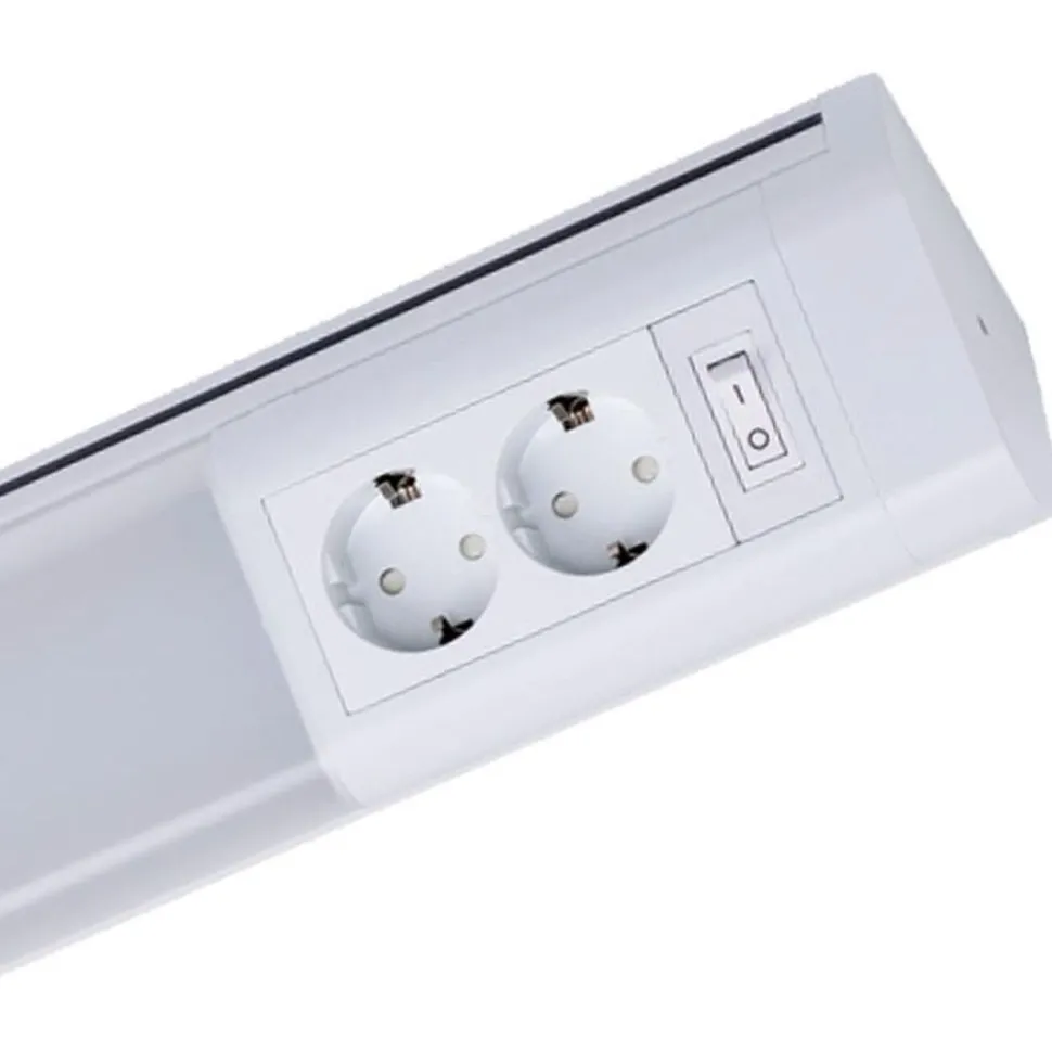 LED-työpistevalaisin MullerLicht Melo plug 2-osainen pistorasia + kytkin, eri kokoja