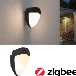 LED-ulkoseinävalaisin liike- ja hämärätunnistimella Paulmann Ikosea, Smart Home Zigbee 3.0, IP44, 5x20.3cm, säädettävä värilämpötila, antrasiitti