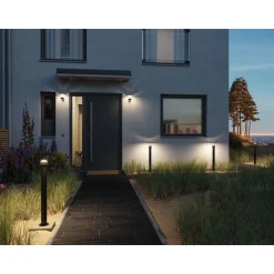 LED-ulkoseinävalaisin liiketunnistimella Paulmann Sienna, IP44, 3000K, korroosionkestävä, antrasiitti