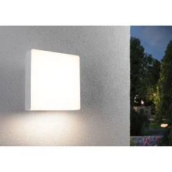 LED-ulkoseinävalaisin liiketunnistimella Paulmann Azalena, IP44, 3000K, korroosionkestävä, valkoinen