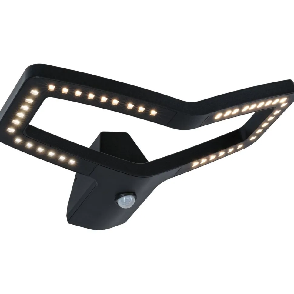 LED-ulkoseinävalaisin Paulmann Alara Smart Home Zigbee 3.0 375x270mm hämäräohjattu liiketunnistin IR RGBW+ 10W 450lm antrasiitti