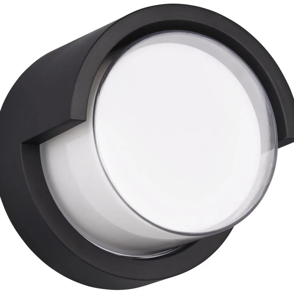 LED-ulkoseinävalaisin Trio Puno pyöreä mattamusta
