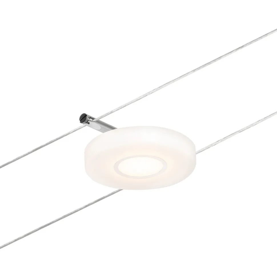 LED-Vaijerivalaisinsetti Paulmann Disc 5 valaisinta + muuntaja + vaijeri 3000K kromi
