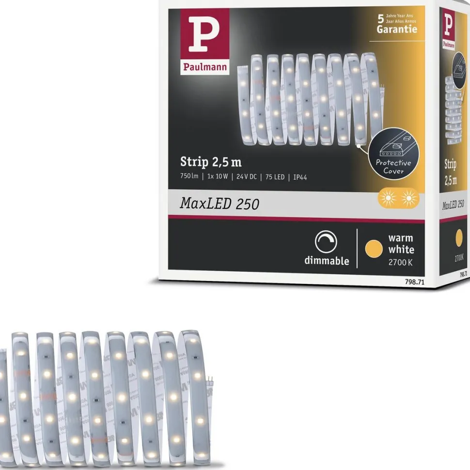 LED-valonauha Paulmann MaxLED 250, IP44, 240lm/m, 2700K, eri kokoja
