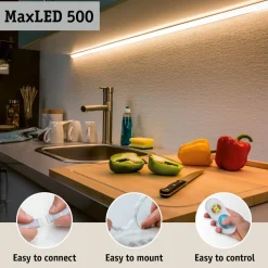 LED-valonauha Paulmann MaxLED 500, aloituspakkaus, 1.5m, IP44, 9W, 440lm/m, 6500K, 20VA