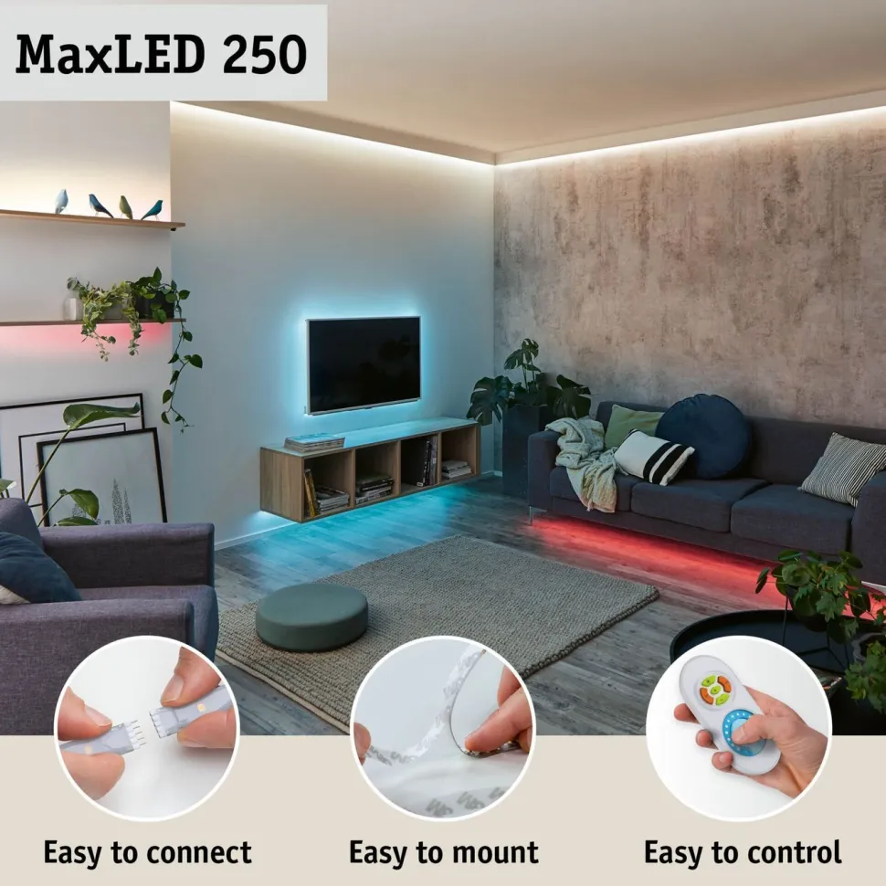 LED-valonauha Paulmann MaxLED 250, 300lm/m, 2700K, eri kokoja