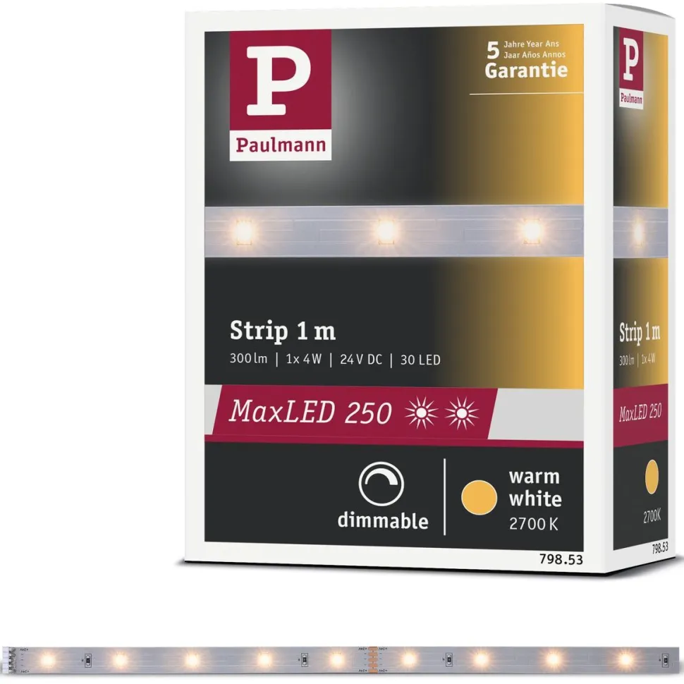 LED-valonauha Paulmann MaxLED 250, 300lm/m, 2700K, eri kokoja