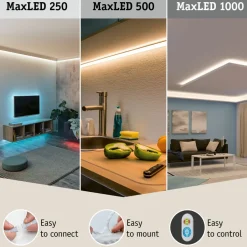 LED-valonauha Paulmann MaxLED 250, Smart Home Zigbee 3.0, aloituspakkaus, 1.5m, IP44, 9W, 180lm/m, 30LEDs/m, RGBW+, 24VA