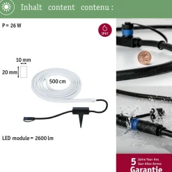 LED-valonauha Paulmann Plug & Shine Smooth, 5m, Smart Home Zigbee 3.0, IP67, RGBW+, valkoinen