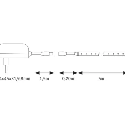 LED-valonauha Paulmann SimpLED, 260lm/m, 60LEDs/m, 6500K, eri kokoja
