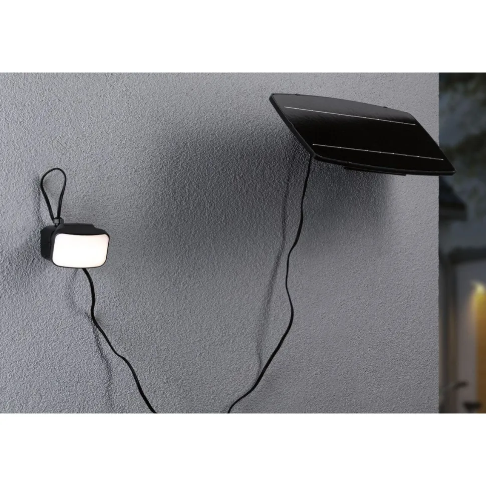 LED-valonheitin aurinkokennolla Paulmann Solar Flotas, hämäräohjattu liiketunnistin (HF), IP65, 3000K, 700lm, antrasiitti