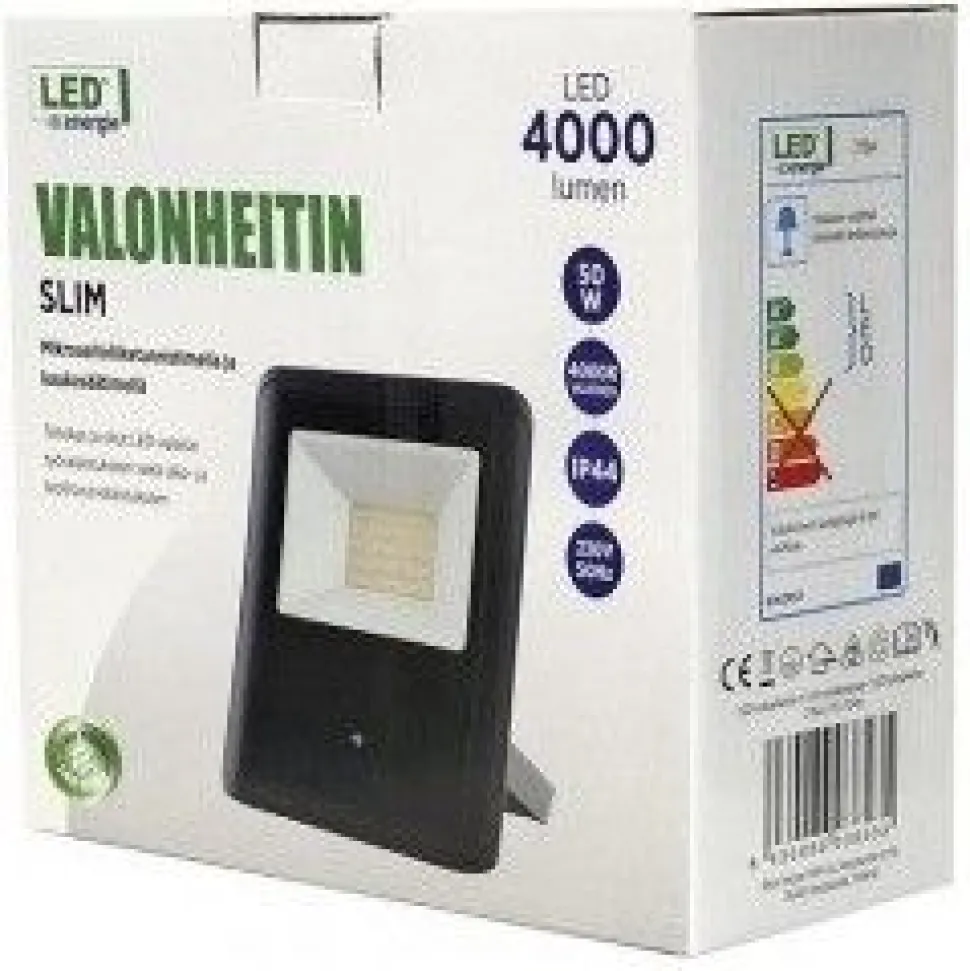 LED-valonheitin LED Energie Slim MW-liiketunnistimella 50W 4000 lm IP44