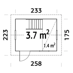 Leikkimökki Palmako Grete 3,7 m²
