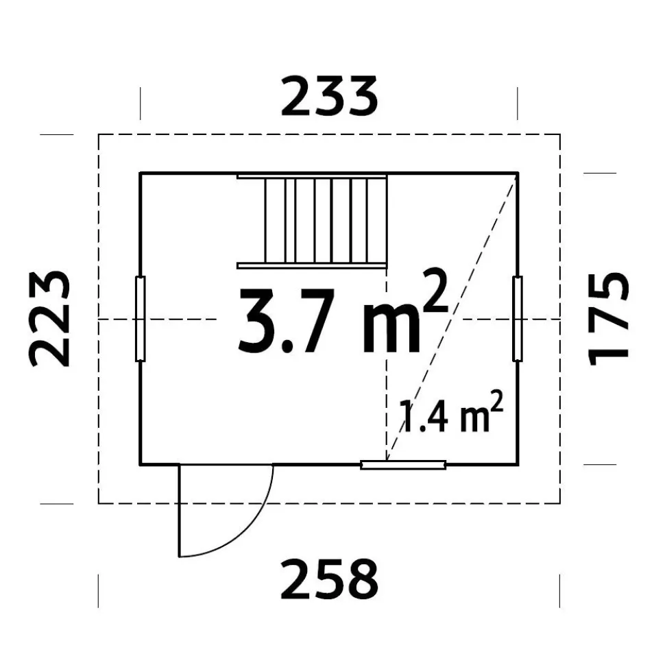 Leikkimökki Palmako Grete 3,7 m²