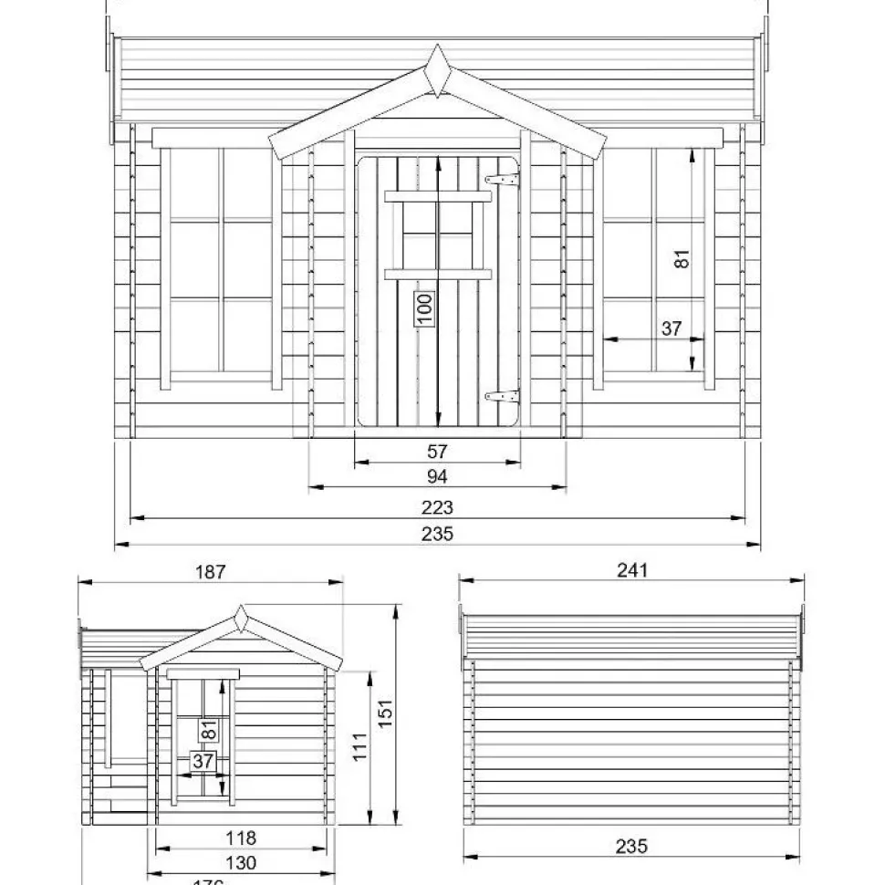 Leikkimökki Timbela M520, 2.63m²