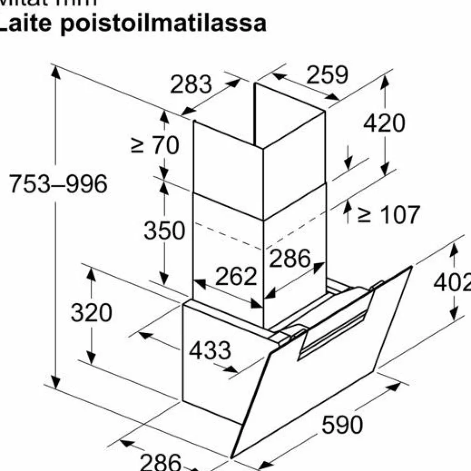 Liesituuletin Bosch Serie 4 DWK67FN60 60cm musta
