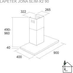 Liesituuletin Lapetek Jona Slim-X2 90AC seinälle eri värejä