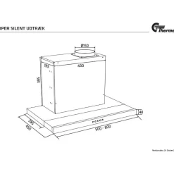 Liesituuletin Thermex Super Silent Slider 500 mm sisäinen moottori valkoinen