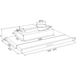 Liesituuletin Thermex Super Silent Slider 600mm valkoinen ulkoiselle moottorille