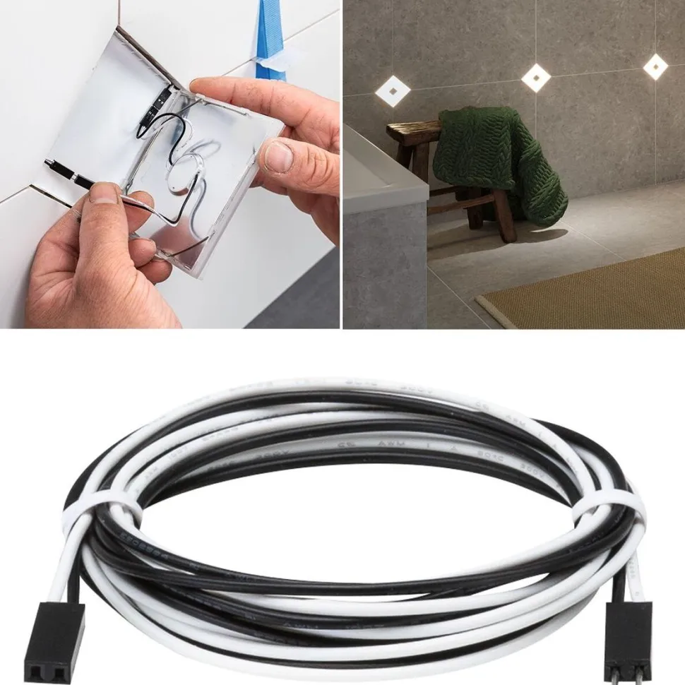 Liitäntäkaapeli Paulmann LumiTiles Square, 12V, musta, eri kokoja