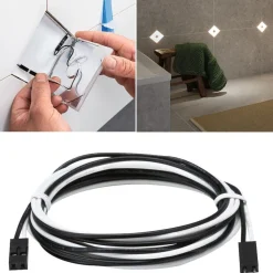 Liitäntäkaapeli Paulmann LumiTiles Square, 12V, musta, eri kokoja
