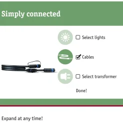 Liitäntäkaapeli Paulmann Plug & Shine ulkovalaistukseen IP68 musta, eri pituuksia