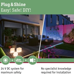 Liitäntäkaapeli Paulmann Plug & Shine ulkovalaistukseen IP68 musta, eri pituuksia