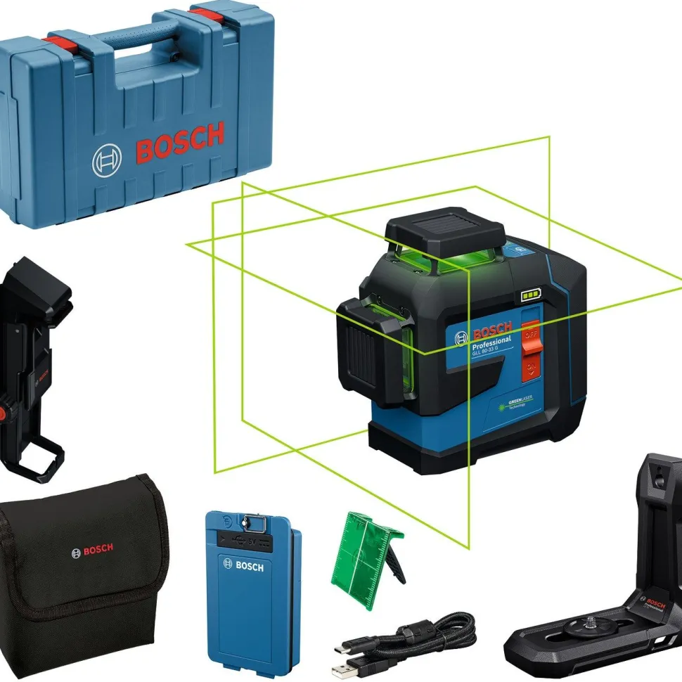 Linjalaser Bosch Professional GLL 80-33 G 3,0 Ah akulla + DK 20 laukku