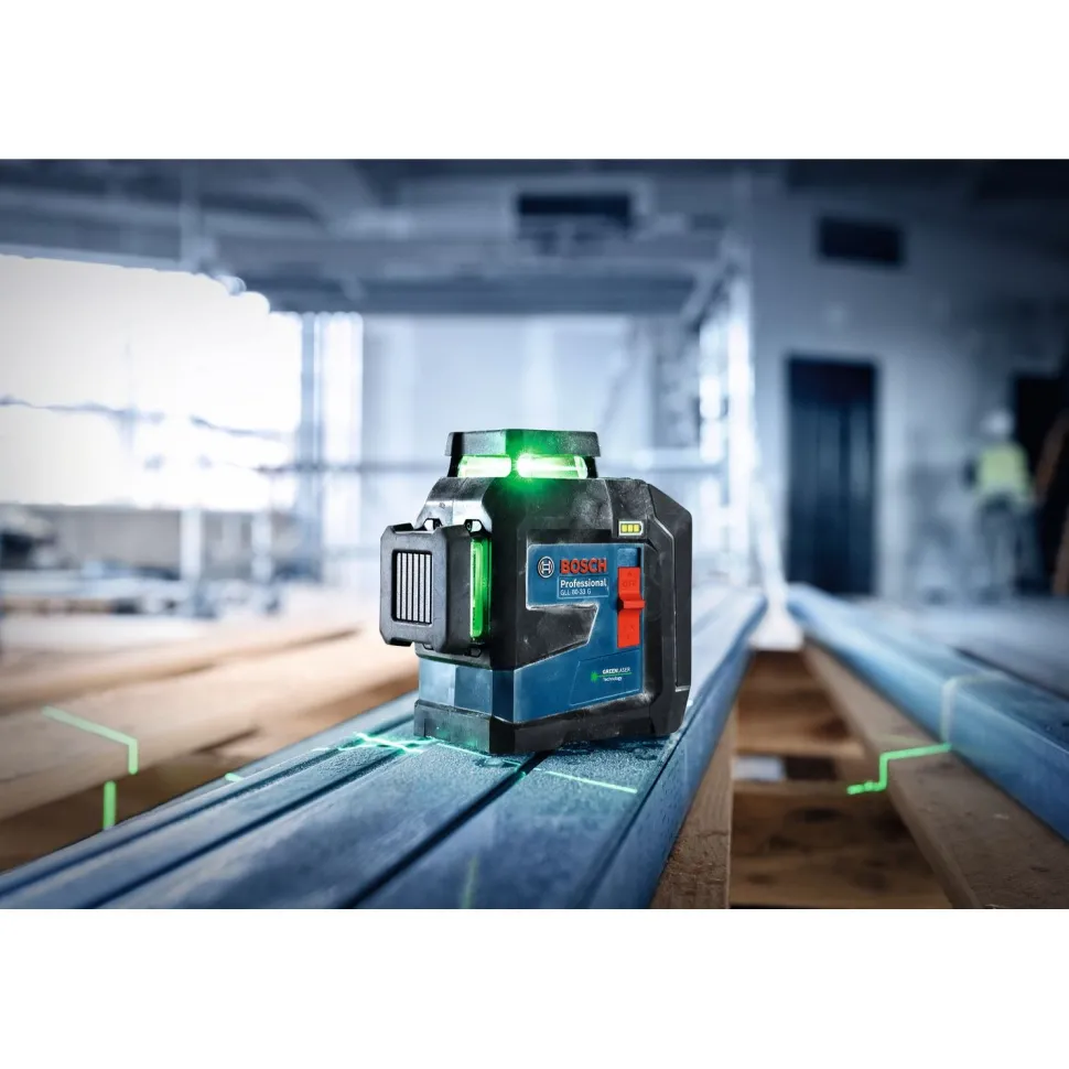 Linjalaser Bosch Professional GLL 80-33 G 3,0 Ah akulla + DK 20 laukku