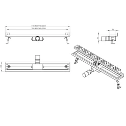 Linjalattiakaivo Interia 740x110mm seinäkiinnikkeellä teräs