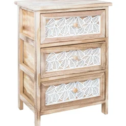 Lipasto Home4You KASEKE 3 säilytysosalla 40x29x58 cm, luonnonväri, beige
