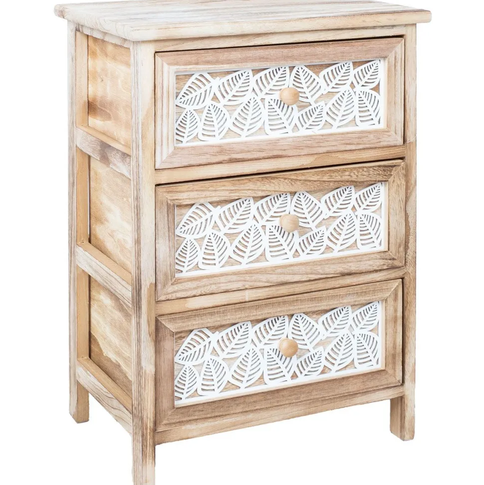 Lipasto Home4You KASEKE 3 säilytysosalla 40x29x58 cm, luonnonväri, beige