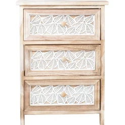 Lipasto Home4You KASEKE 3 säilytysosalla 40x29x58 cm, luonnonväri, beige
