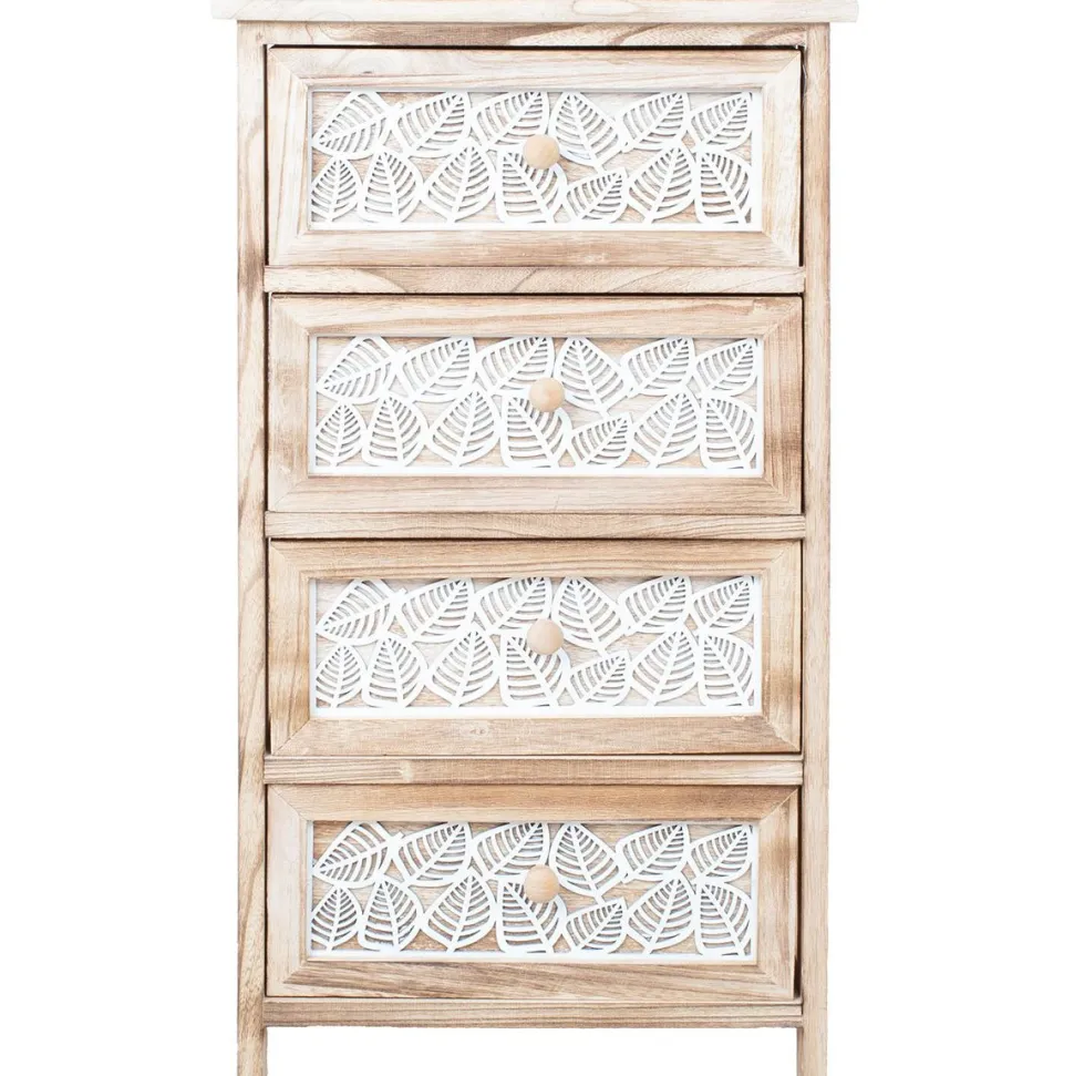 Lipasto Home4You KASEKE 4 säilytysosalla 40x29x73 cm, luonnonväri, beige