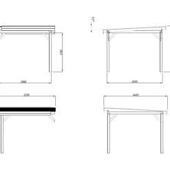 Lisäkatto Palmako Connect Lenna, kahdella tolpalla, 8,3 m²